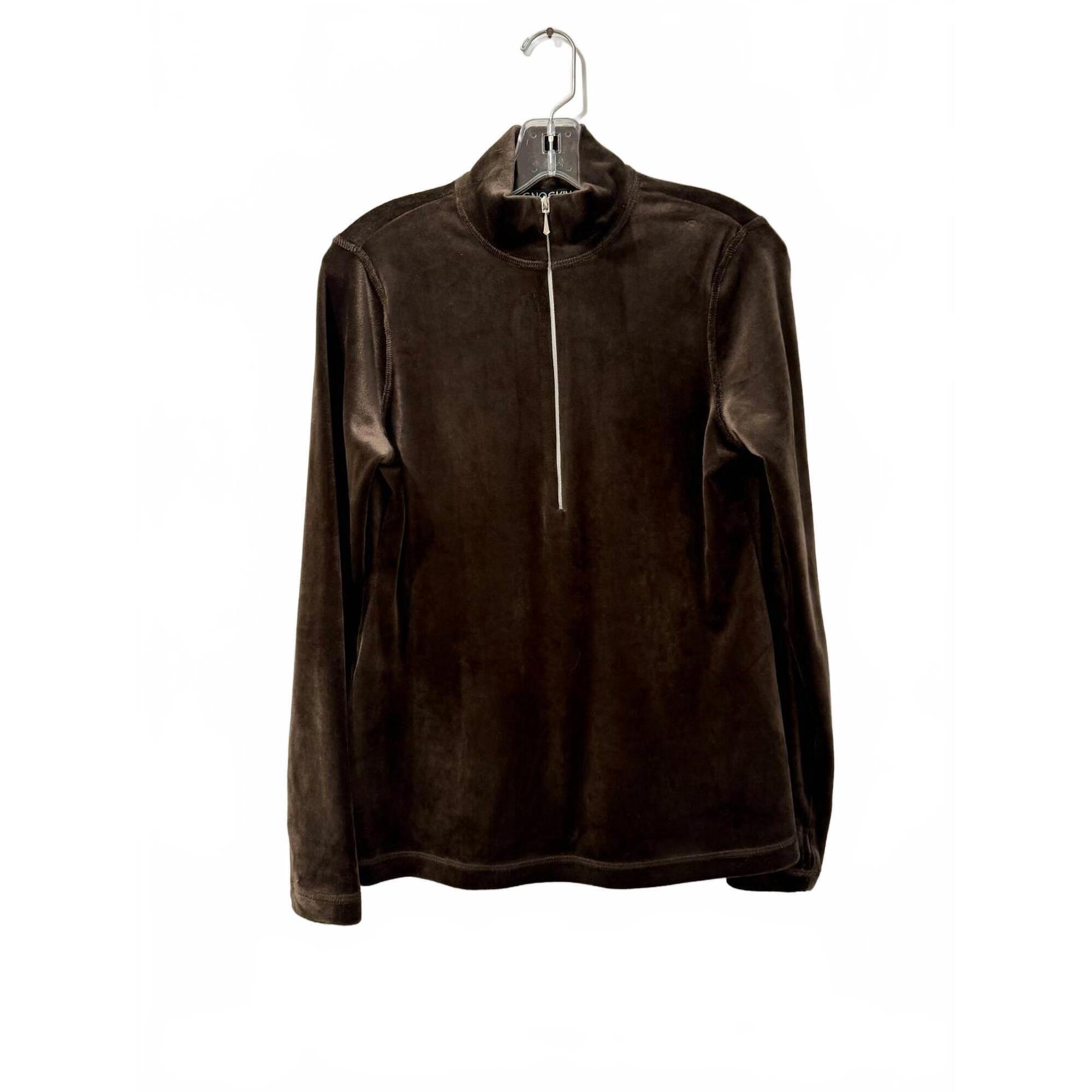 New Sno Skins Women's Microfleece Zip Neck Top In Espresso
